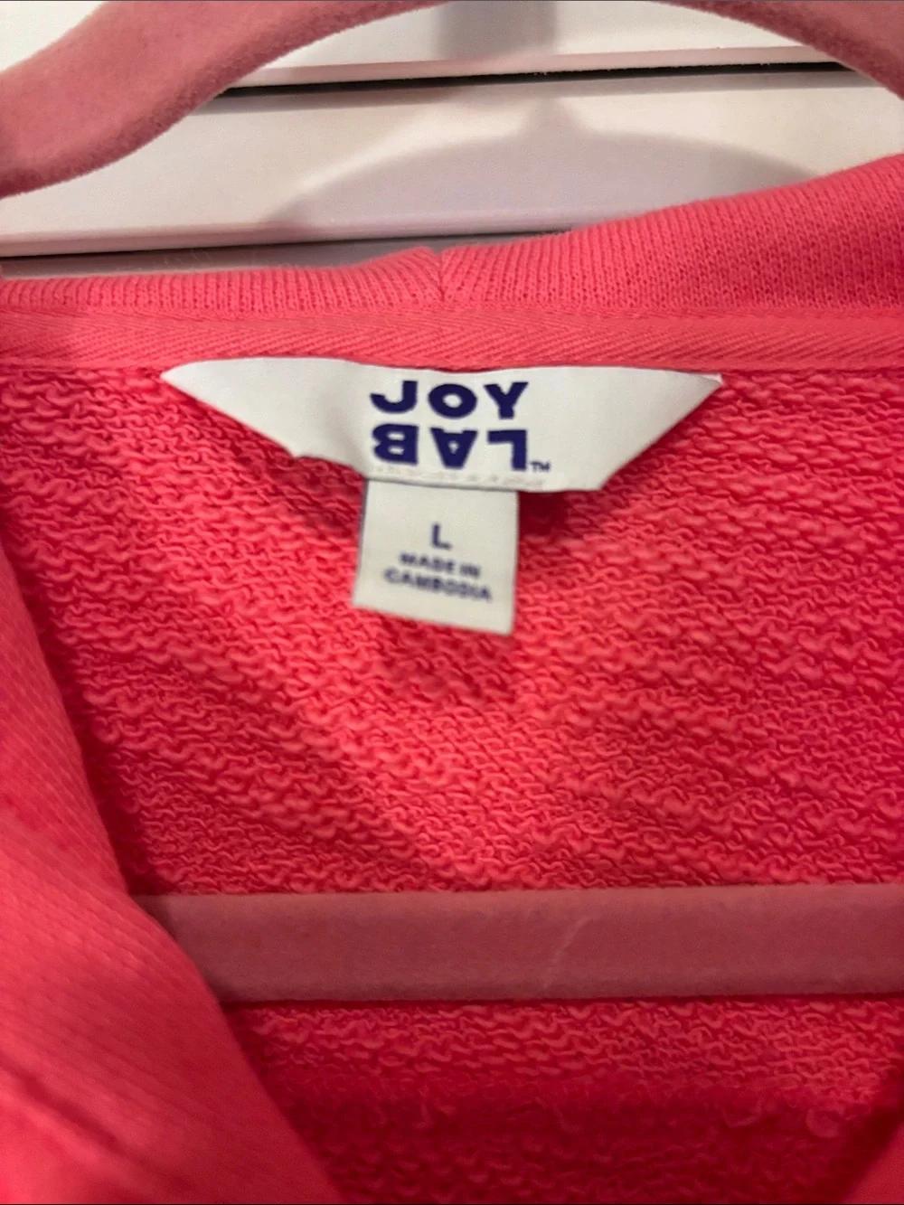 JoyLab Coral Pink Zip-Up Hooded Sweatshirt - Picture 3 of 3